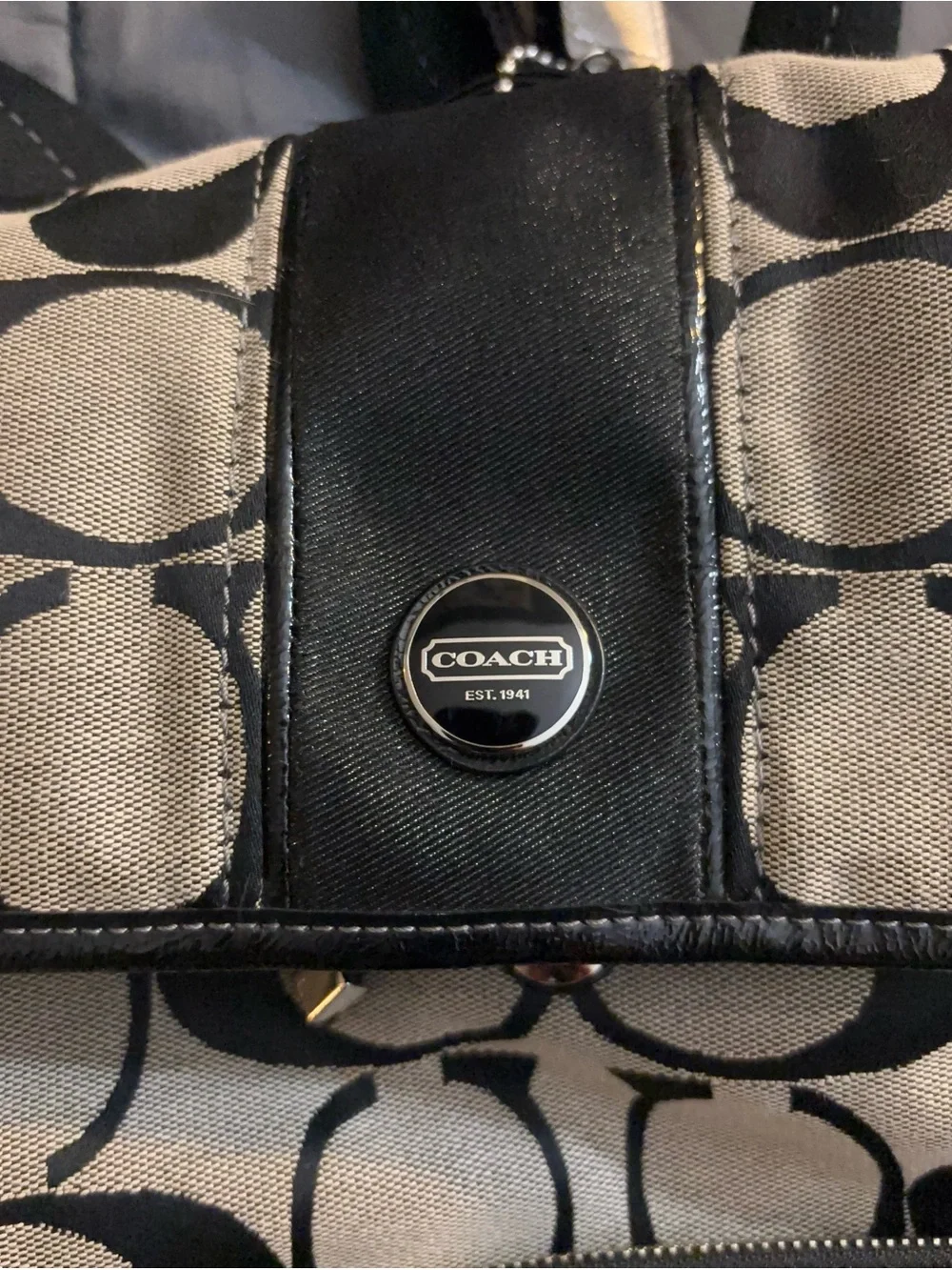 Coach Signature Canvas Backpack in Tan and Black Y2K A1361-F21928